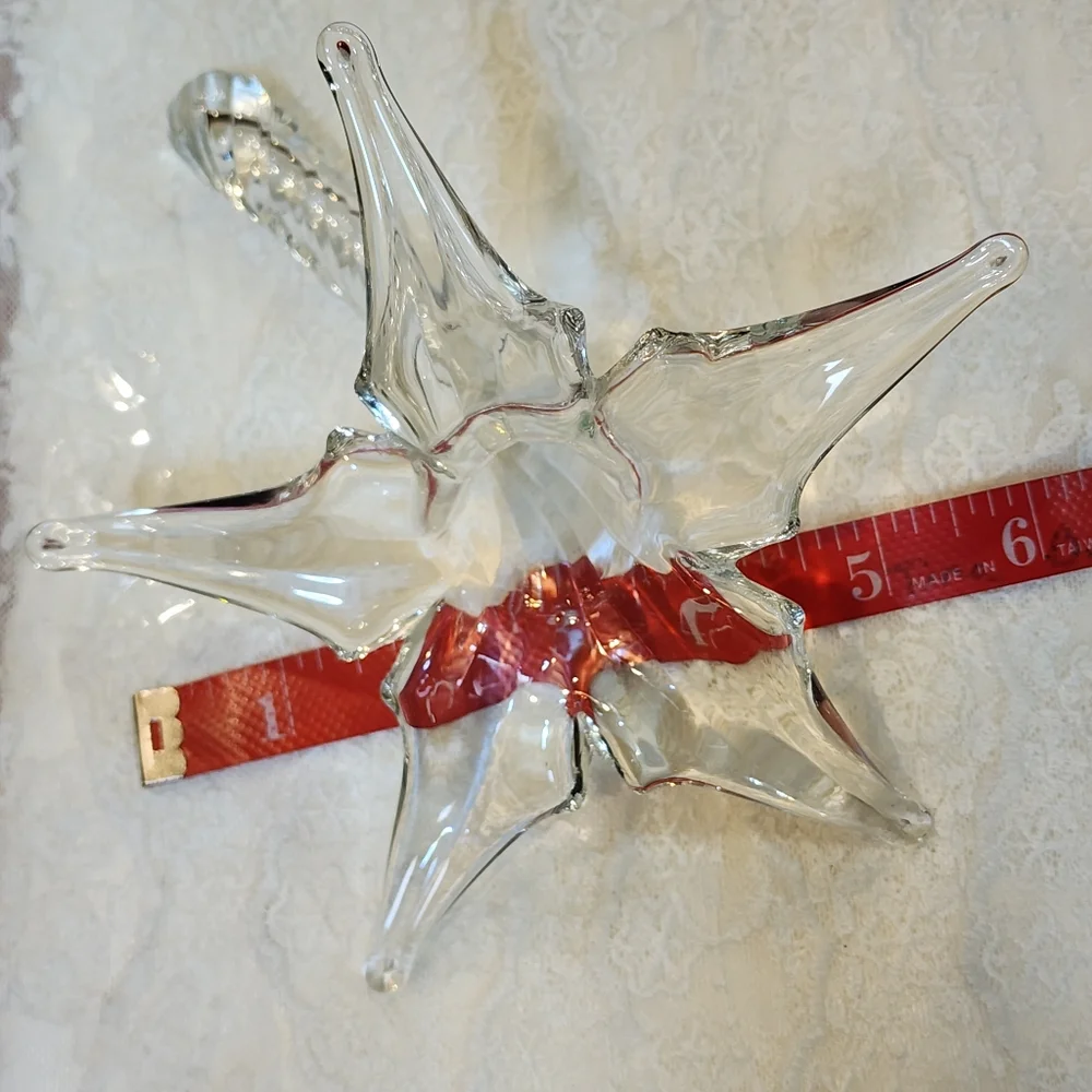 RARE Vintage Hand Blown Clear Glass Flower Blossom Holder Bud Vase